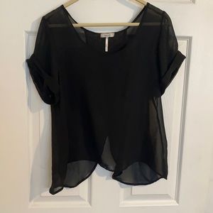 Sheer black blouse